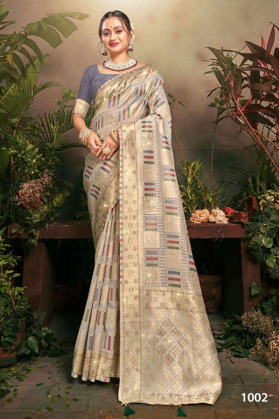 Saroj Tilak organza swarovski vol.3 Wholesale saree dealer in Surat