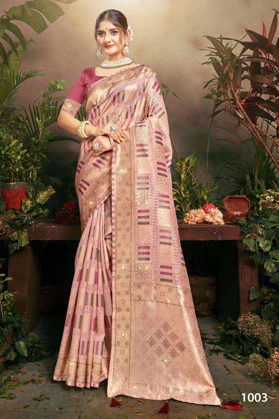 Saroj Tilak organza swarovski vol.3 Wholesale saree dealer in Surat