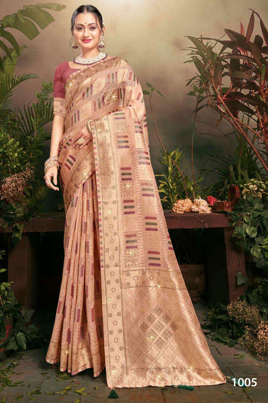 Saroj Tilak organza swarovski vol.3 Wholesale saree dealer in Surat