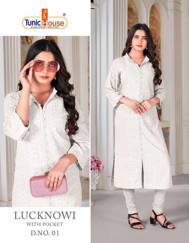 TUNIC HOUSE LUCKNOWI CHIKANKARI D- 01 Indian Kurti manufacturer