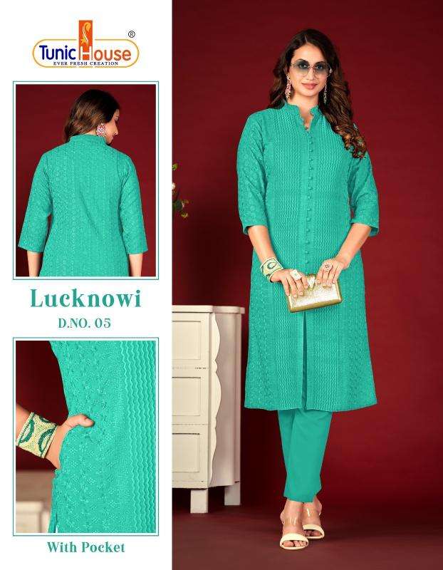 TUNIC HOUSE LUCKNOWI CHIKANKARI D- 03 Kurti suppliers in India