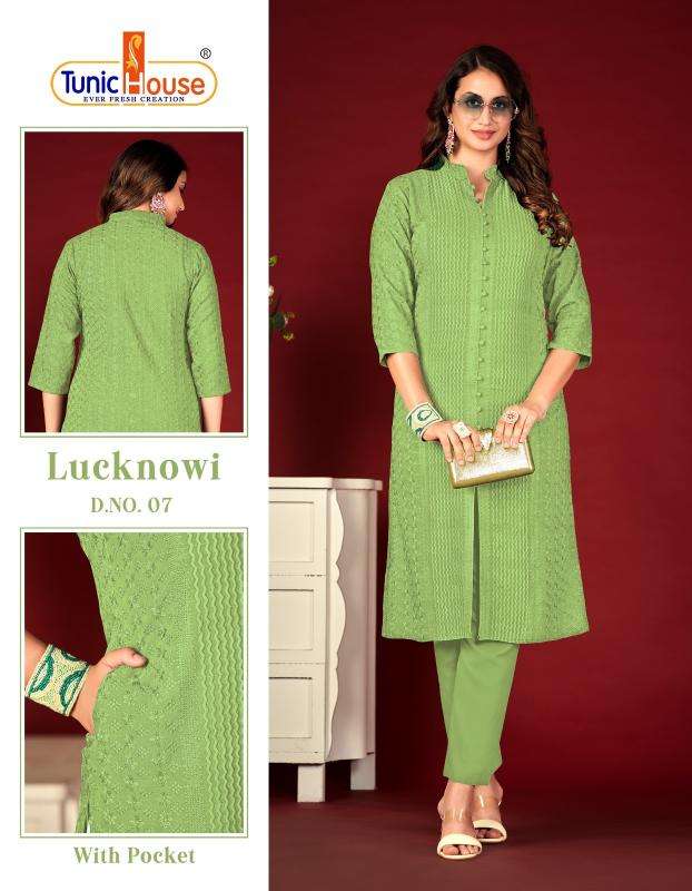 TUNIC HOUSE LUCKNOWI CHIKANKARI D- 07 Trendy Kurti manufacturers