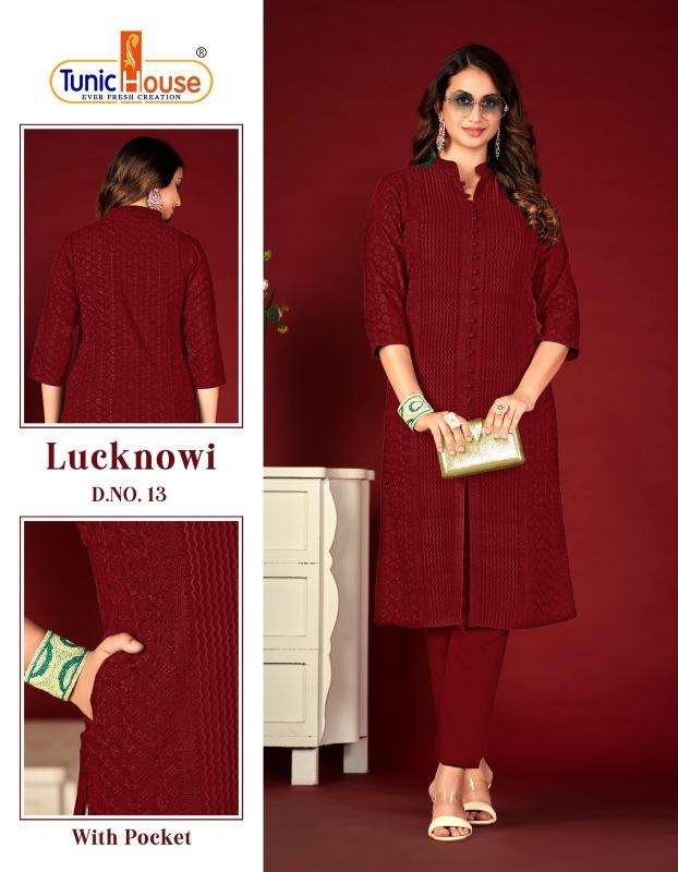 TUNIC HOUSE LUCKNOWI CHIKANKARI D- 13 Best Kurti wholesalers in Hyderabad