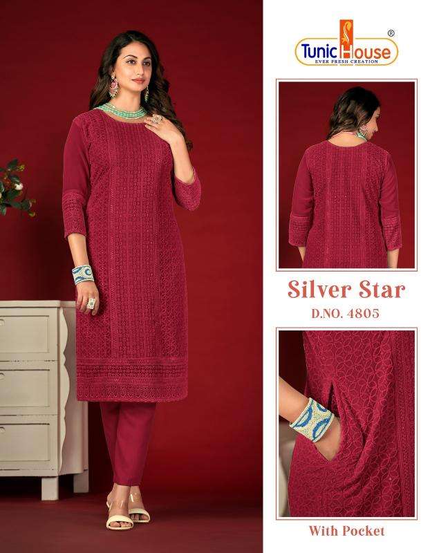 TUNIC HOUSE SILVER STAR D- 4805 kurti distributors in Ahmedabad