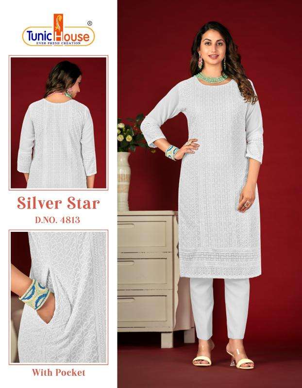 TUNIC HOUSE SILVER STAR D- 4813 indian kurti store near me