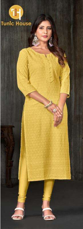 TUNIC HOUSE TESLA Yellow Kurti manufacturers in Hyderabad