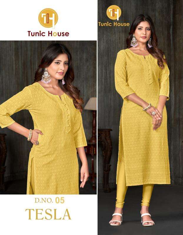 TUNIC HOUSE TESLA Yellow Kurti manufacturers in Hyderabad