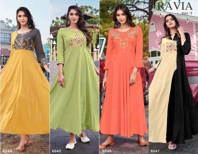 Vardan Designer Ravia Vol 1 w Printed kurtis in Ahmedabad