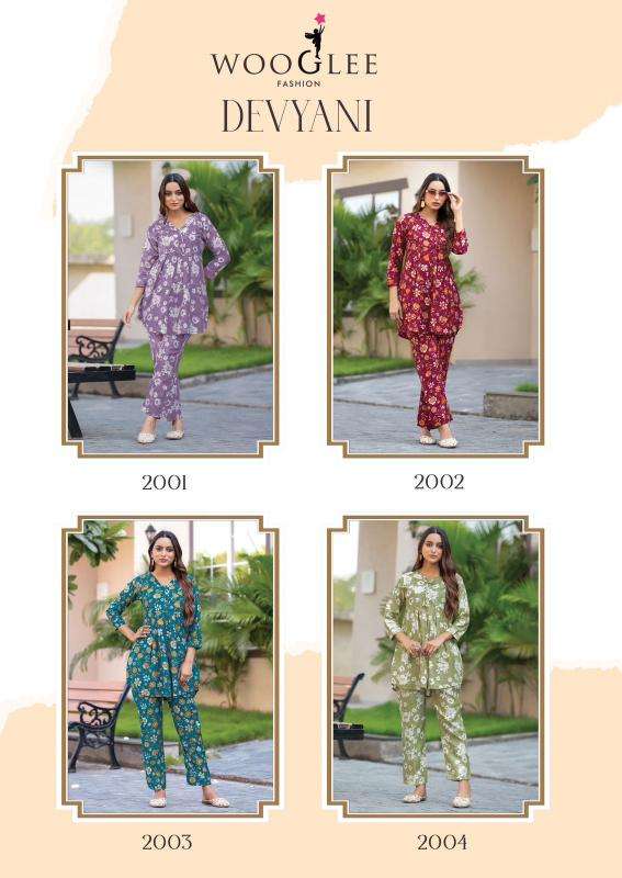 Wooglee Devyani Co Ord Set Long Kurtis wholesaler in surat