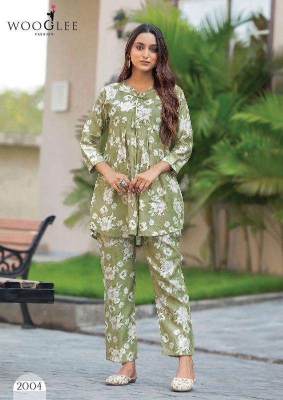 Wooglee Devyani Co Ord Set Long Kurtis wholesaler in surat