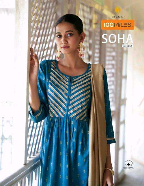 100 Miles Soha Designer Kurtis wholesale