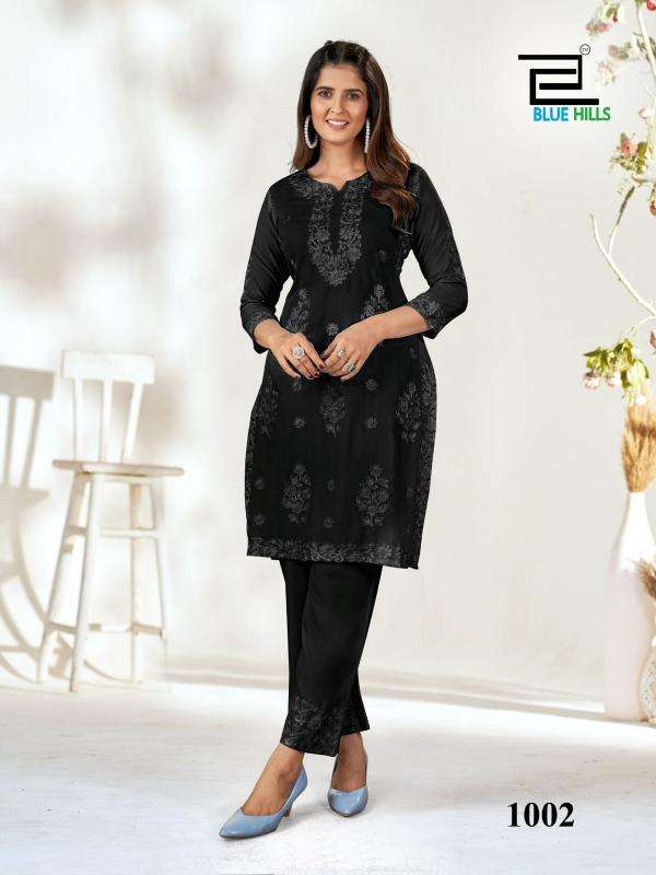 Blue Hills Wonder Black and white Designer Kurtis wholesale