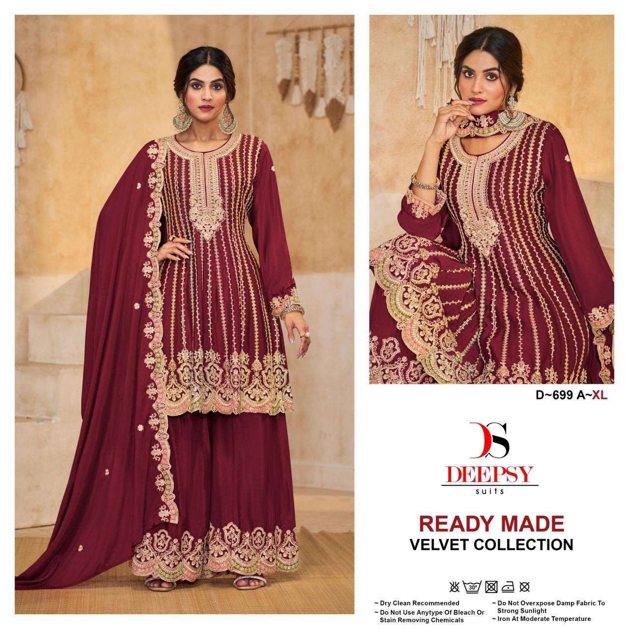 Deepsy 699 ABC Velvet with heavy embroidery Surat salwar kameez wholesale market