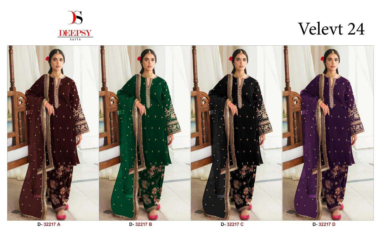 Deepsy Hit Deisgn of Velvet 24 D- 32217 Salwar Kameez Supplier in Gujarat