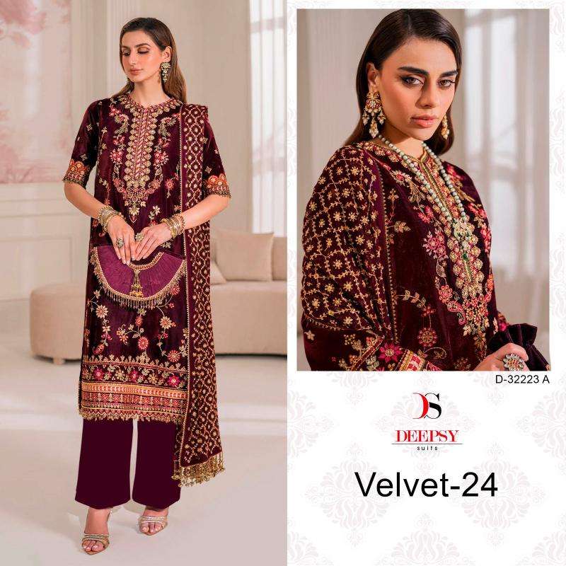 Deepsy Velvet 24 D- 32223 A To D Salwar Kameez wholesalers in Kolkata