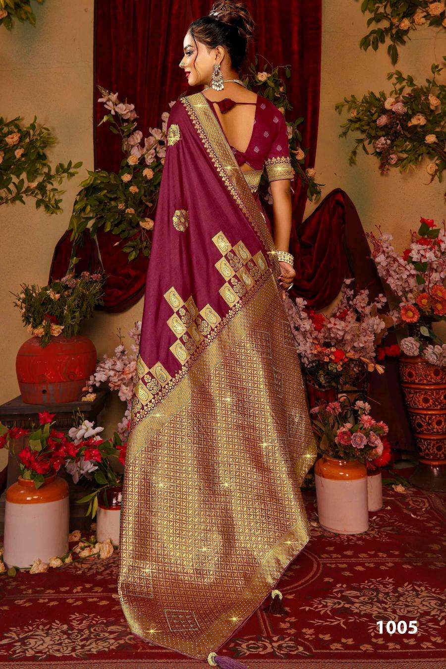 Saroj Nairaa Dola swarovski vol.3 Surat designer sarees