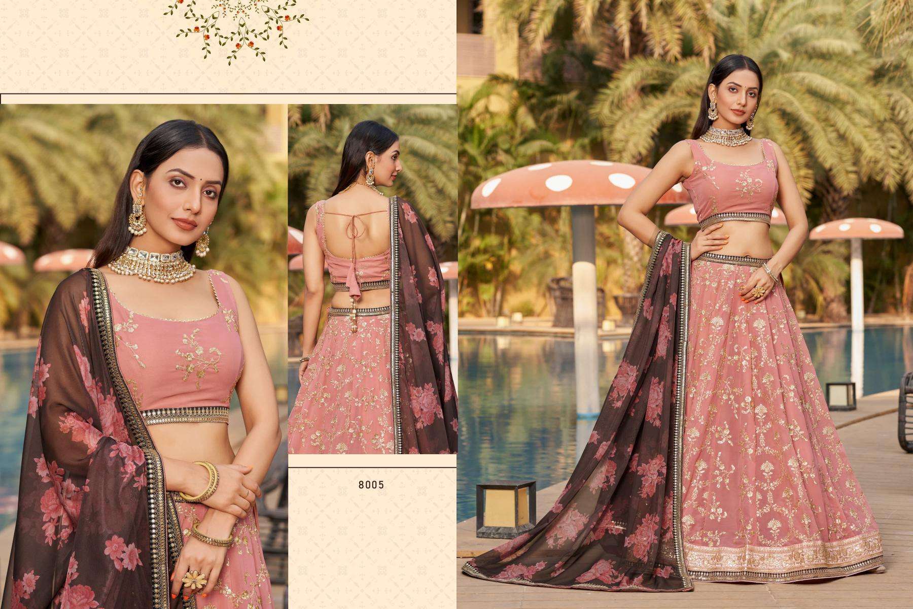 Zeel Clothing Golden Palm lehenga Choli wholesalers in Gujarat