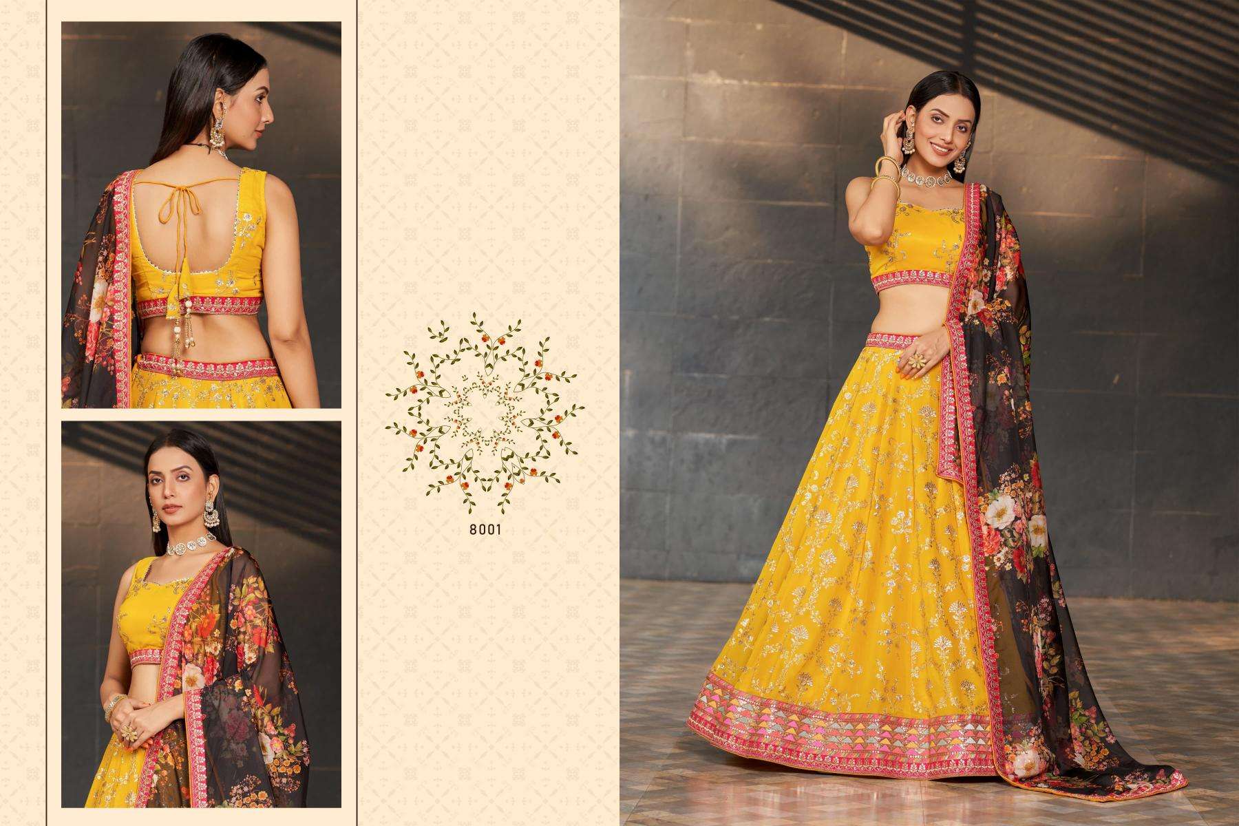 Zeel Clothing Golden Palm lehenga Choli wholesalers in Gujarat