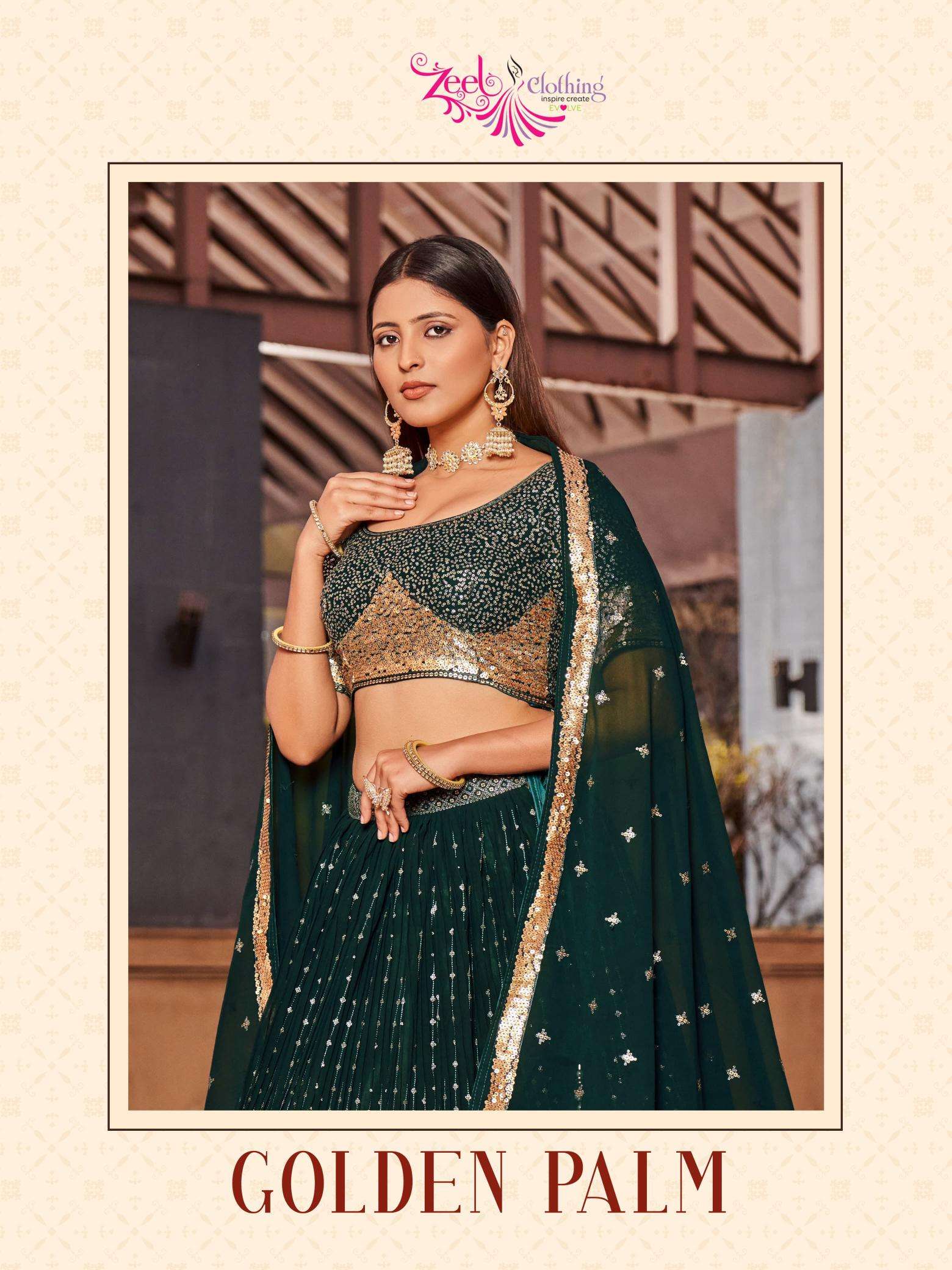 Zeel Clothing Golden Palm lehenga Choli wholesalers in Gujarat