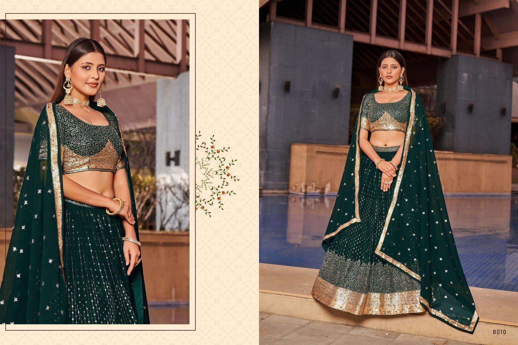 Zeel Clothing Golden Palm lehenga Choli wholesalers in Gujarat