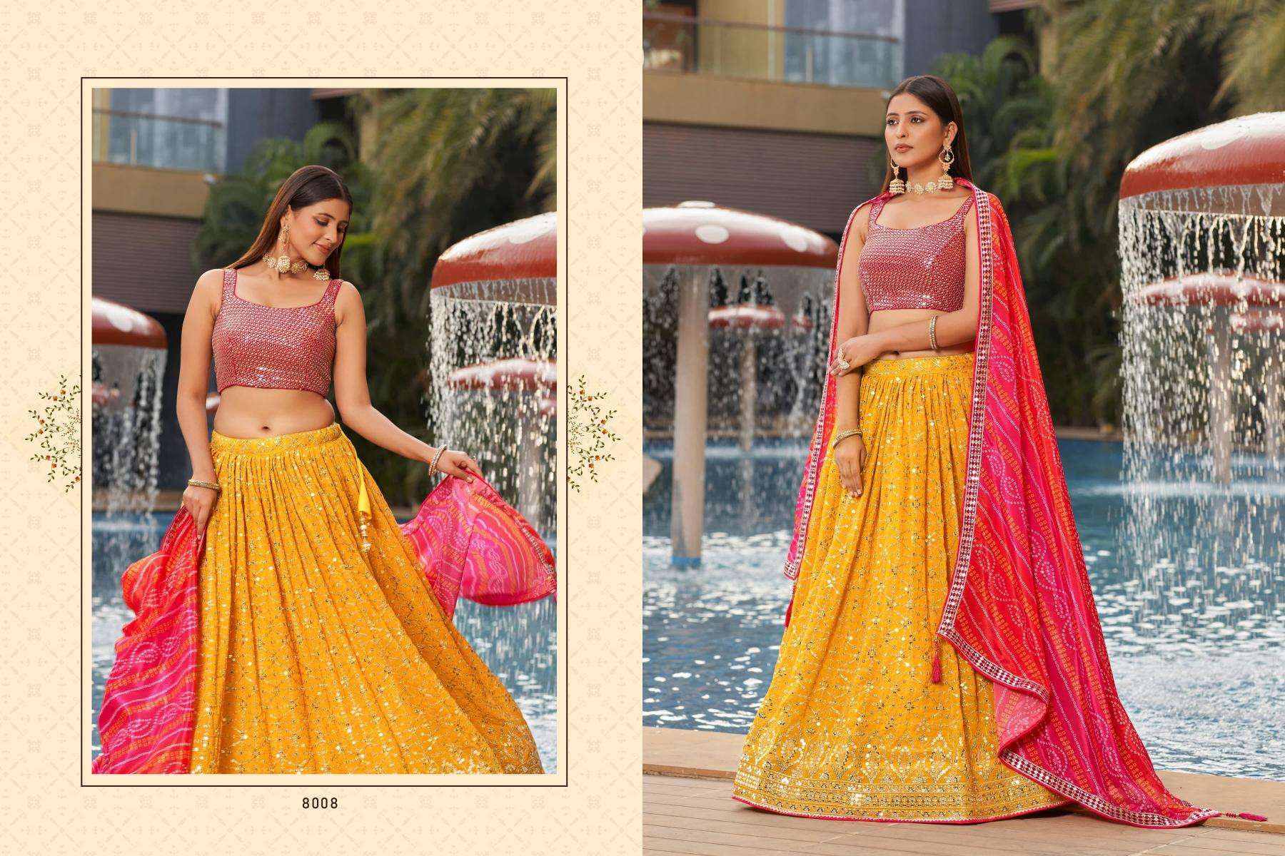 Zeel Clothing Golden Palm lehenga Choli wholesalers in Gujarat