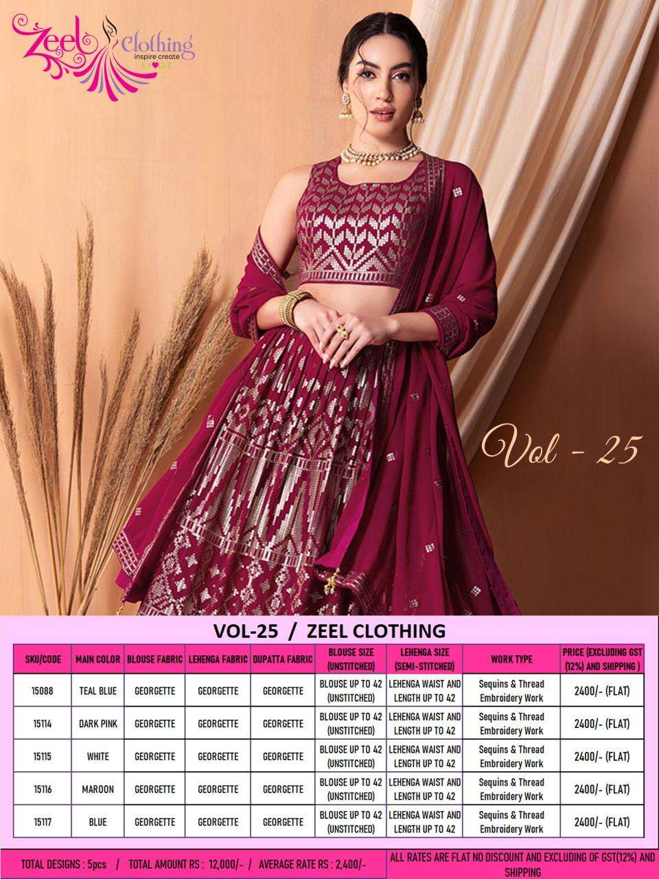 Zeel Clothing Vol 25 lehenga Choli Wholesale clothing suppliers in Mumbai