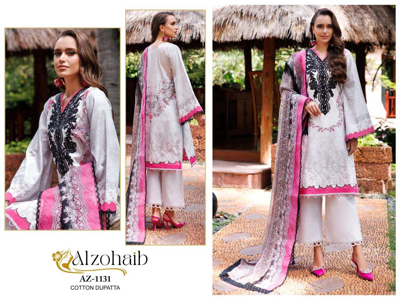 Alzohaib Az 1116 To 1131 Chiffon Dupatta Pakistani suits manufacturers in Mumbai