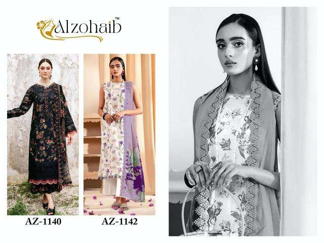 Alzohaib Az 1140 and 1142 Chiffon Dupatta Wholesale ladies Salwar Kameez