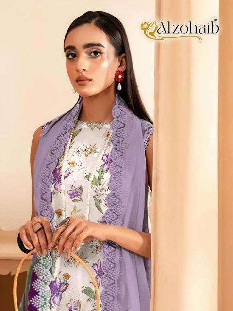 Alzohaib Az 1140 and 1142 Chiffon Dupatta Wholesale ladies Salwar Kameez