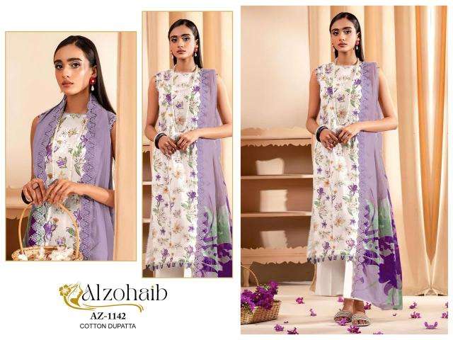 Alzohaib Az 1140 and 1142 Chiffon Dupatta Wholesale ladies Salwar Kameez