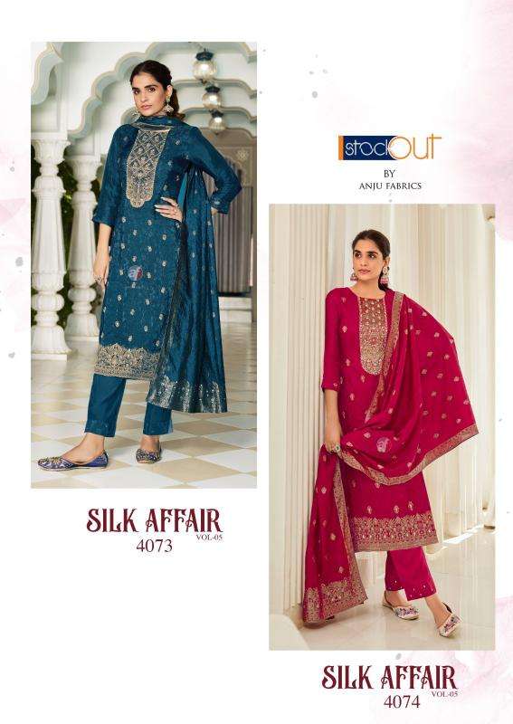 Anju Fabrics Silk Affair Vol 5 Ladies kurtis manufacturers in Surat