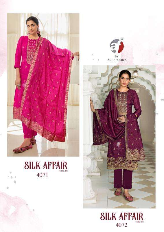 Anju Fabrics Silk Affair Vol 5 Ladies kurtis manufacturers in Surat