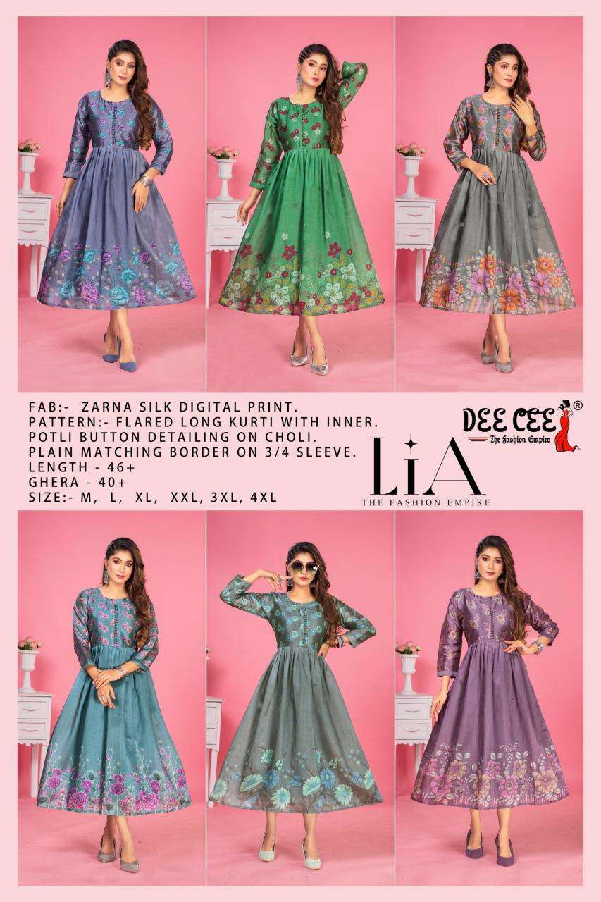 Deecee Lia ZARNA Kurtis manufacturer in Surat