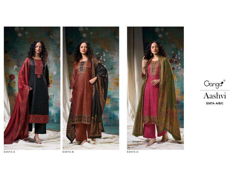 Ganga Aashvi 3074 Wholesale Pakistani suits in Heydrabad