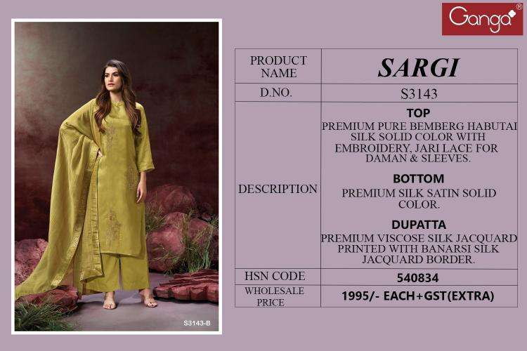 Ganga Sargi 3143 Wholesale Salwar Kameez suppliers in Ahmedabad