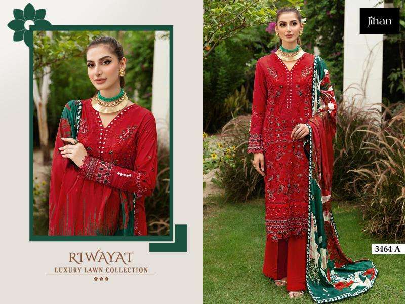 Jihan Riwayat Luxury 3464 Chiffon Dupatta Salwar Kameez wholesale price