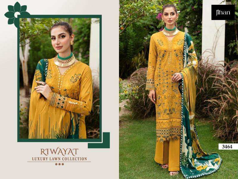 Jihan Riwayat Luxury 3464 Chiffon Dupatta Salwar Kameez wholesale price