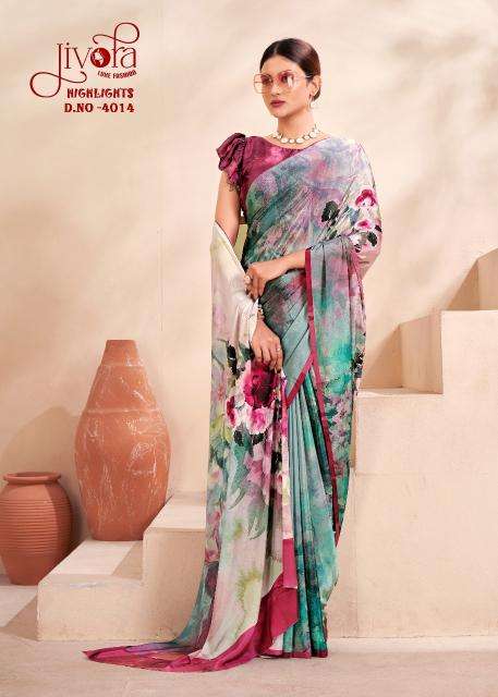 Jivotra Rainbow Crepe Soft silk Party wear sarees wholesalers Mumbai