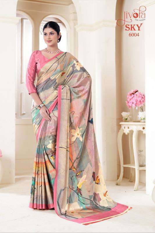 Jivotra Sky Crepe Soft silk Designer sarees in Mumbai