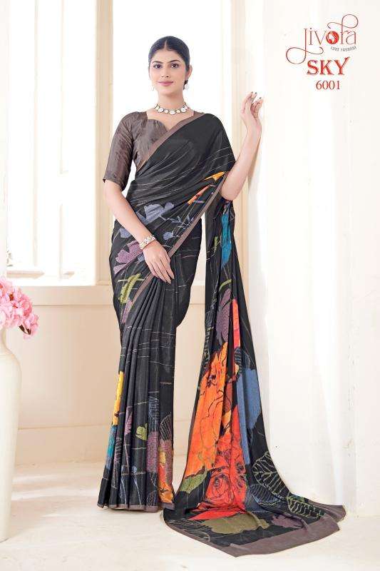 Jivotra Sky Crepe Soft silk Designer sarees in Mumbai