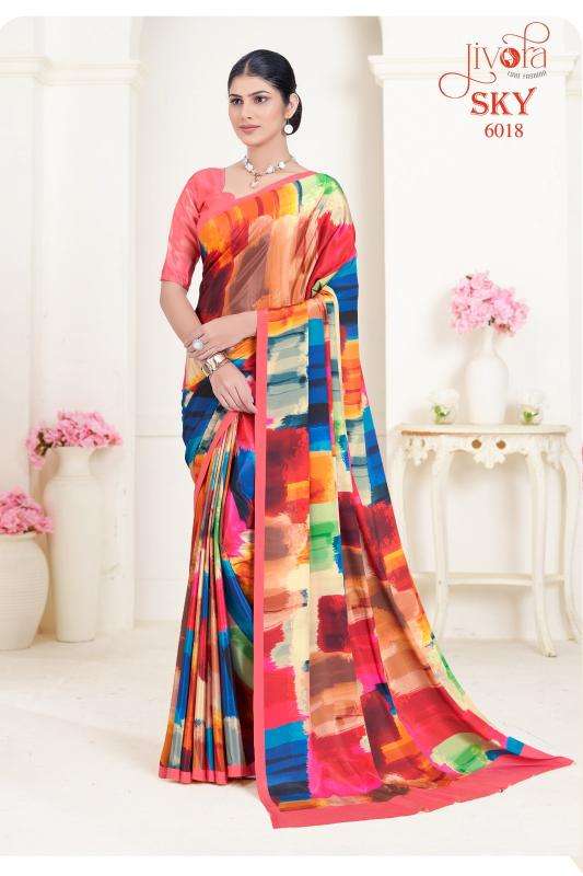 Jivotra Sky Crepe Soft silk Designer sarees in Mumbai