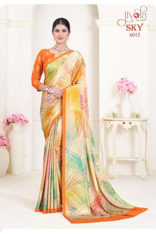 Jivotra Sky Crepe Soft silk Designer sarees in Mumbai