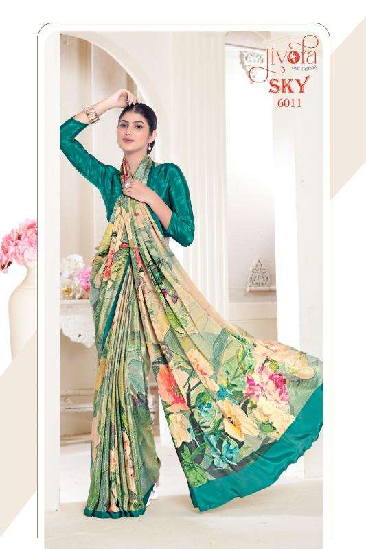 Jivotra Sky Crepe Soft silk Designer sarees in Mumbai