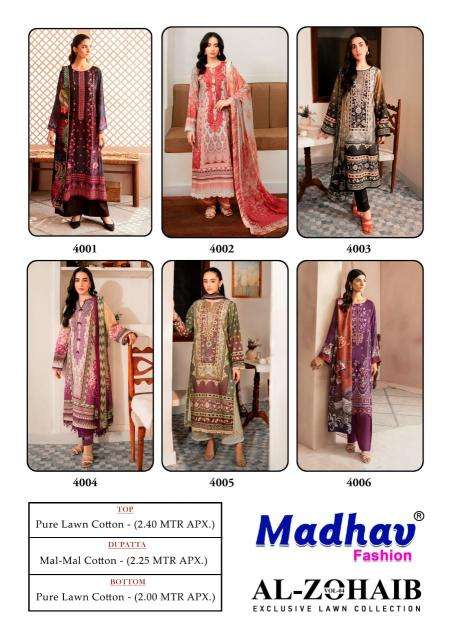 Madhav Al-Zohaib Vol 04 Wholesale dress material catalog