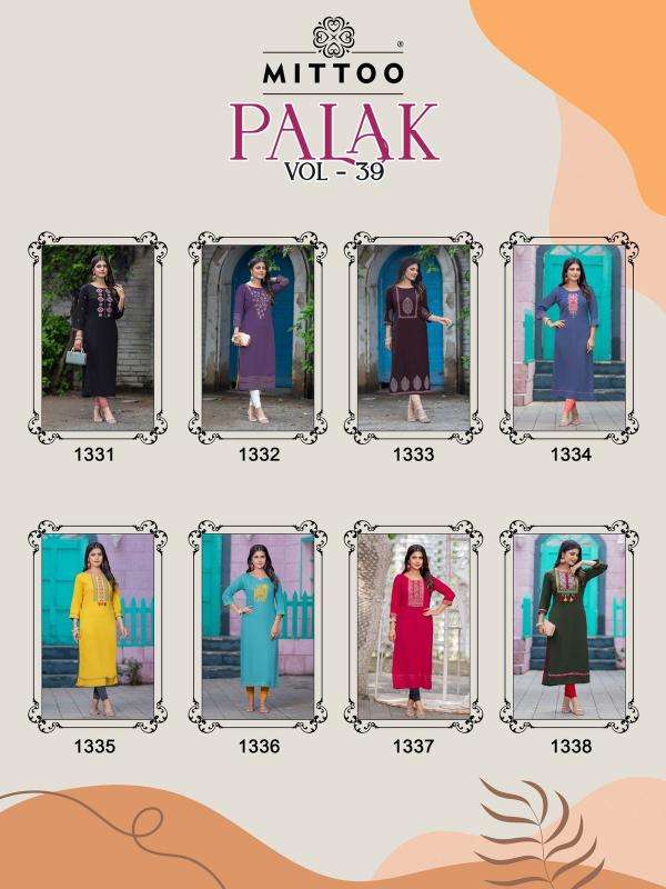 Mittoo Palak Vol 39 Kurti manufacturers in India