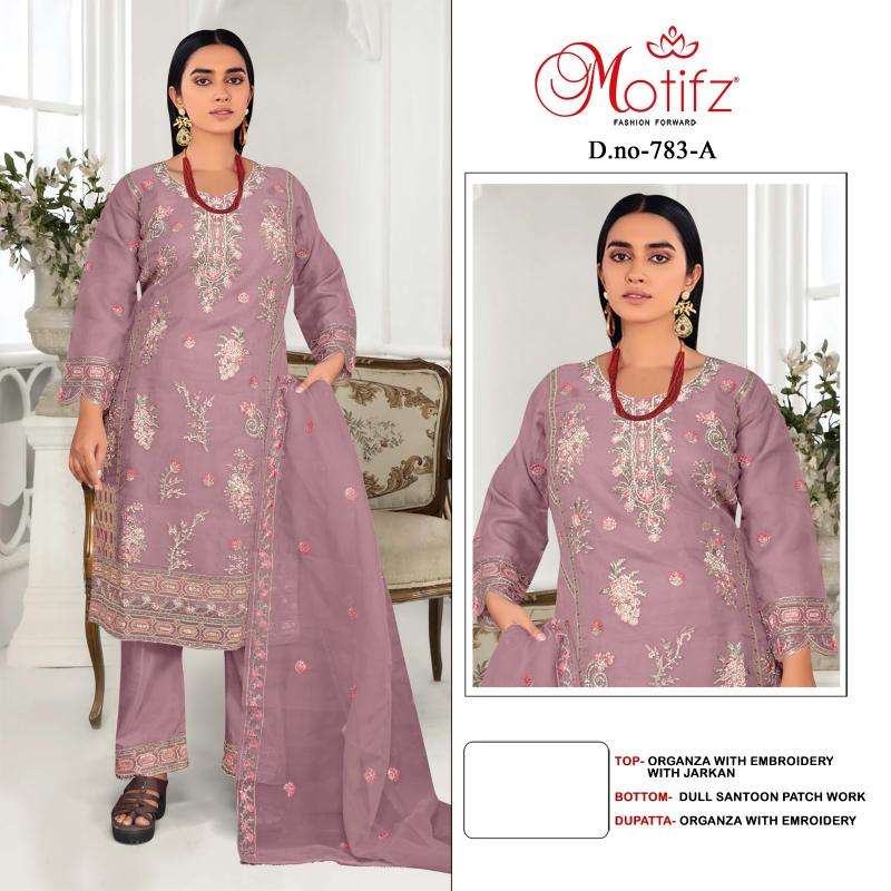 Motifz 783 Organza Pakistani silk suits in Mumbai