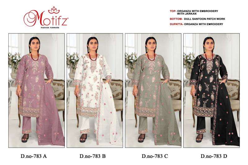 Motifz 783 Organza Pakistani silk suits in Mumbai