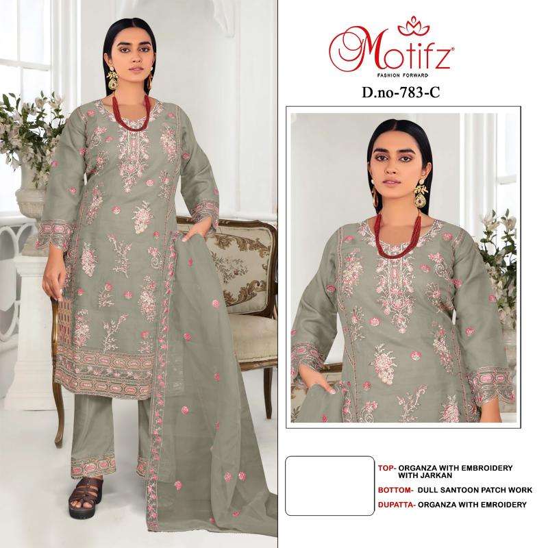 Motifz 783 Organza Pakistani silk suits in Mumbai