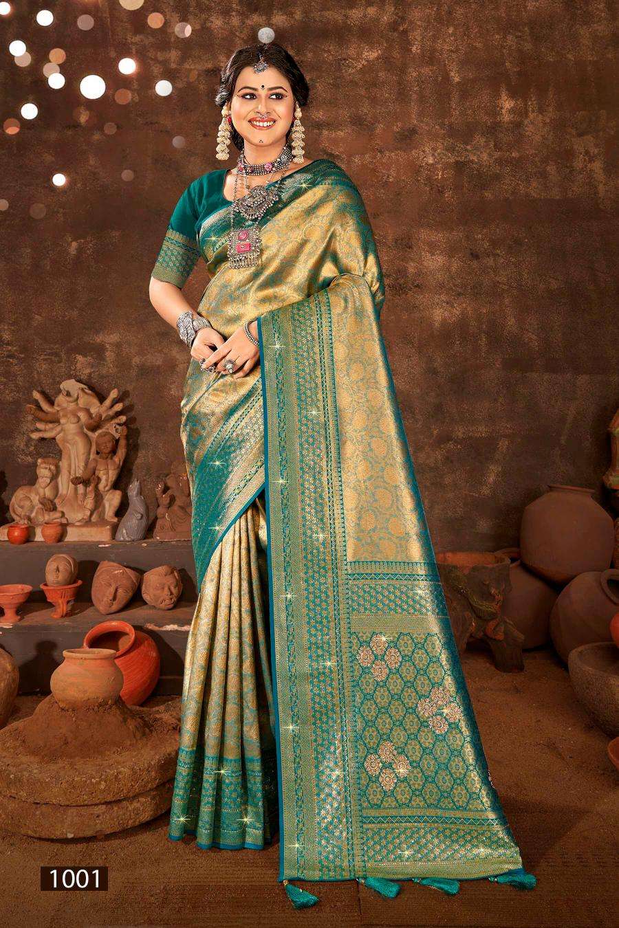 Saroj Sangeeta tissue swarovski vol.1 Surat saree wholesale online