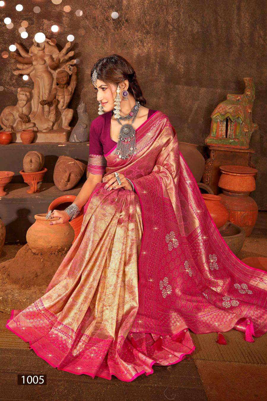 Saroj Sangeeta tissue swarovski vol.1 Surat saree wholesale online